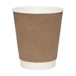 Стакан Гофрований БУРИЙ 175мл D-70 30шт в уп.