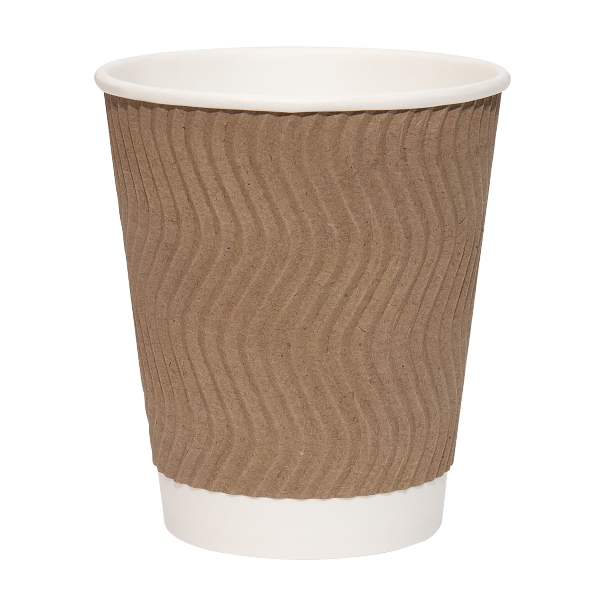 Гофрований_бурий_1 Стакан Гофрований БУРИЙ 175мл D-70 30шт в уп. - Зображення 1