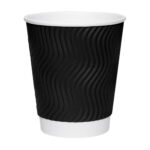 Стакан Гофрований ЧОРНИЙ 175мл D-70 30шт в уп.