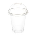 Комплект стакан купольний 300мл 50шт + кришка купольна з отвором 50шт D-95мм